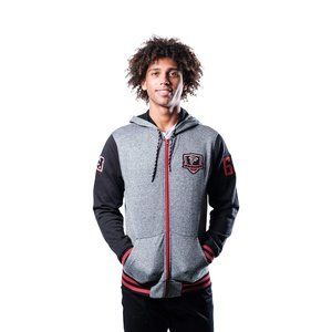 Ultra Game Men's Atlanta Falcons Full Zip Letterman Hoodie Gray Medium $85 Value